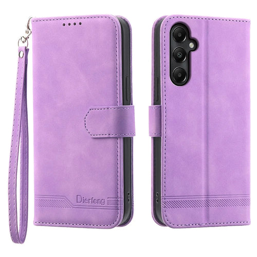 DIERFENG DF-03 For Samsung Galaxy A05s 4G Case Slim-Fit PU Leather Stand Cover Phone Shell Wallet - Purple - 1