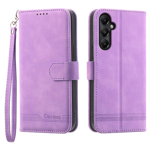 DIERFENG DF-03 For Samsung Galaxy A05s 4G Case Slim-Fit PU Leather Stand Cover Phone Shell Wallet - Purple - 1