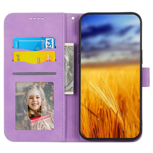 DIERFENG DF-03 For Samsung Galaxy A05s 4G Case Slim-Fit PU Leather Stand Cover Phone Shell Wallet - Purple - 2