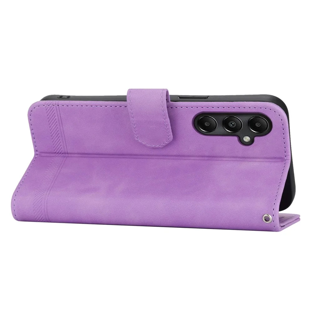 DIERFENG DF-03 For Samsung Galaxy A05s 4G Case Slim-Fit PU Leather Stand Cover Phone Shell Wallet - Purple - 3