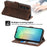 For Samsung Galaxy A05s 4G Leather Case Imprinted Stand Wallet Phone Cover with 2 Straps - Brown - 4
