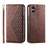 For Samsung Galaxy A05 4G Case Imprinted PU Leather Wallet Shockproof Phone Cover - Brown - 1