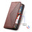 For Samsung Galaxy A05 4G Case Imprinted PU Leather Wallet Shockproof Phone Cover - Brown - 4