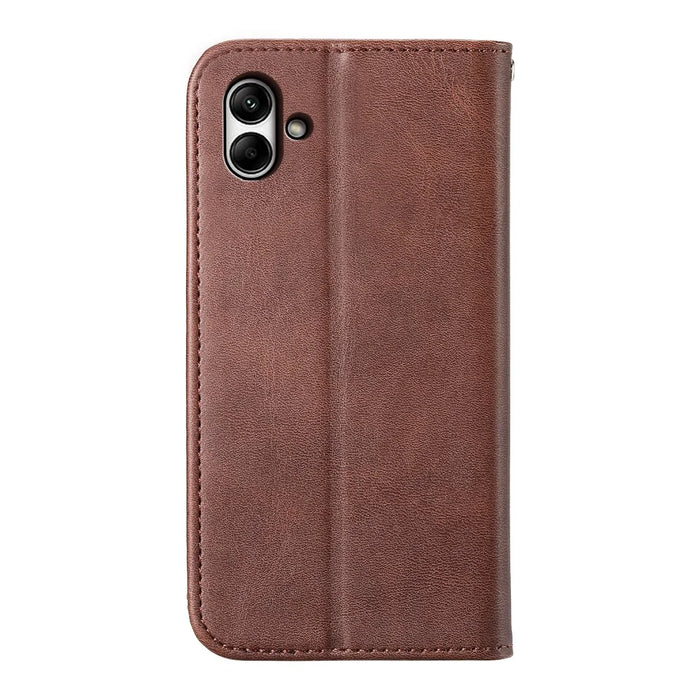 For Samsung Galaxy A05 4G Case Imprinted PU Leather Wallet Shockproof Phone Cover - Brown - 6