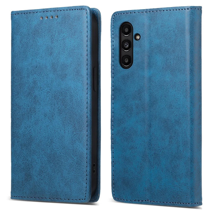 DF-05 Stand Cover for Samsung Galaxy A15 4G Case RFID Blocking Leather Phone Wallet Shell - Blue - 1
