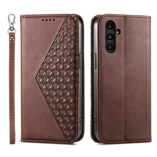 For Samsung Galaxy A15 4G Case Imprinted PU Leather Wallet Phone Cover - Brown - 1