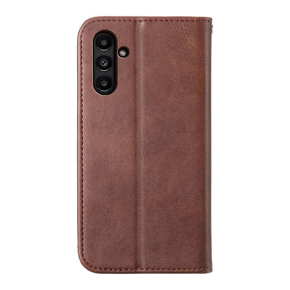 For Samsung Galaxy A15 4G Case Imprinted PU Leather Wallet Phone Cover - Brown - 6