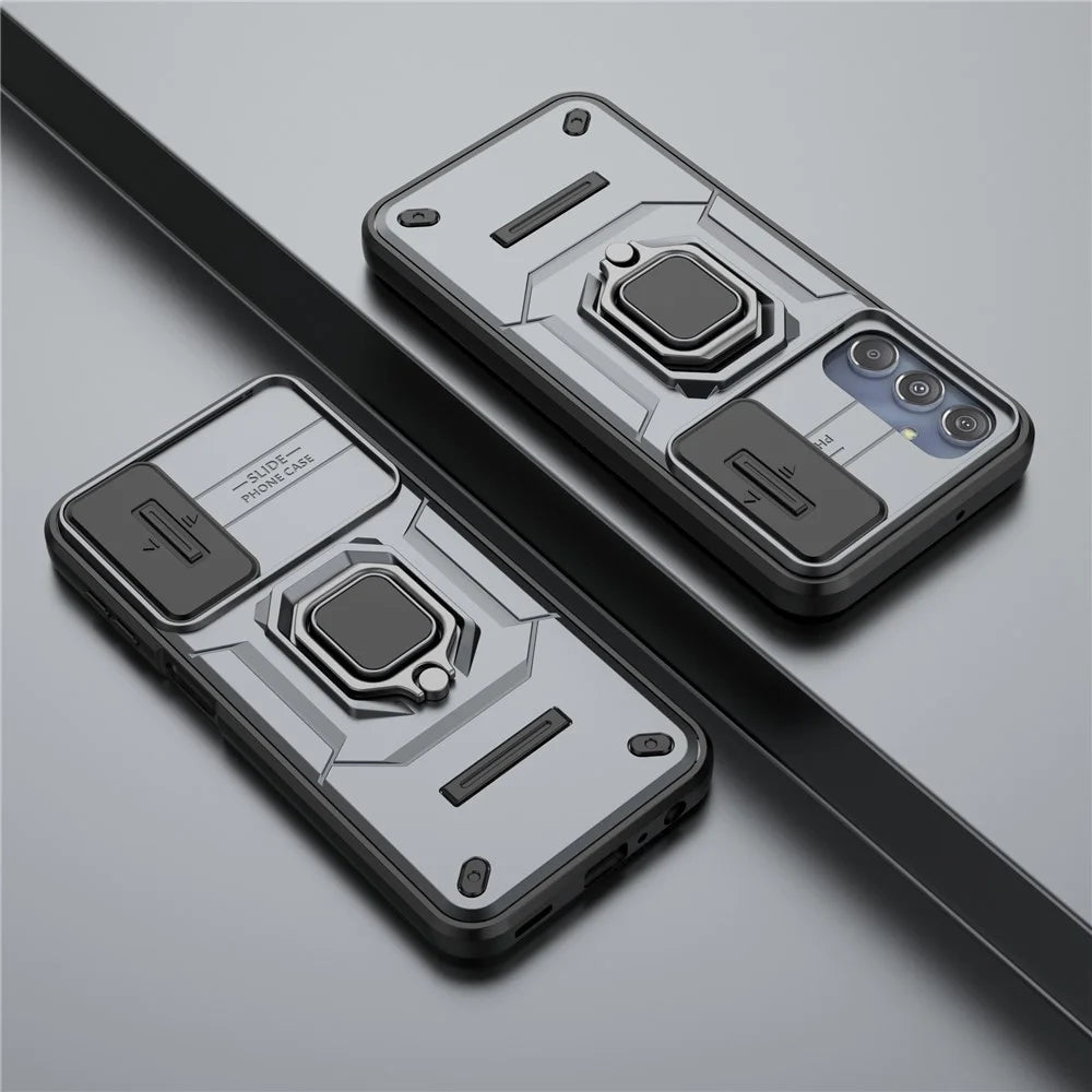 For Samsung Galaxy M34 5G / F34 5G Case Slide Lens Guard PC+TPU Phone Protective Cover - Grey - 5