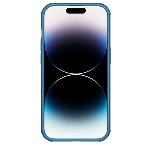 NILLKIN Super Frosted Shield Pro for iPhone 15 Pro Phone Case PC Matte Phone Cover (Logo Hole Design) - Blue - 2