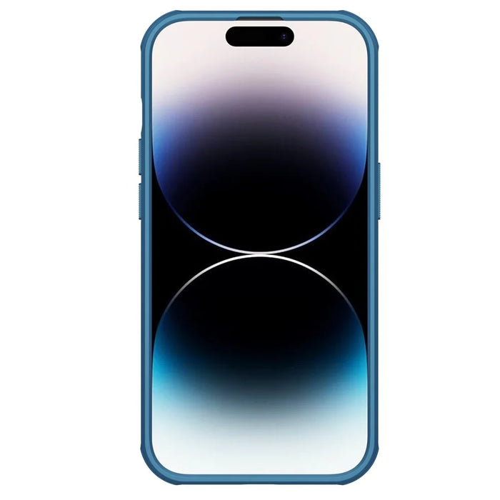 NILLKIN Super Frosted Shield Pro for iPhone 15 Pro Phone Case PC Matte Phone Cover (Logo Hole Design) - Blue - 2