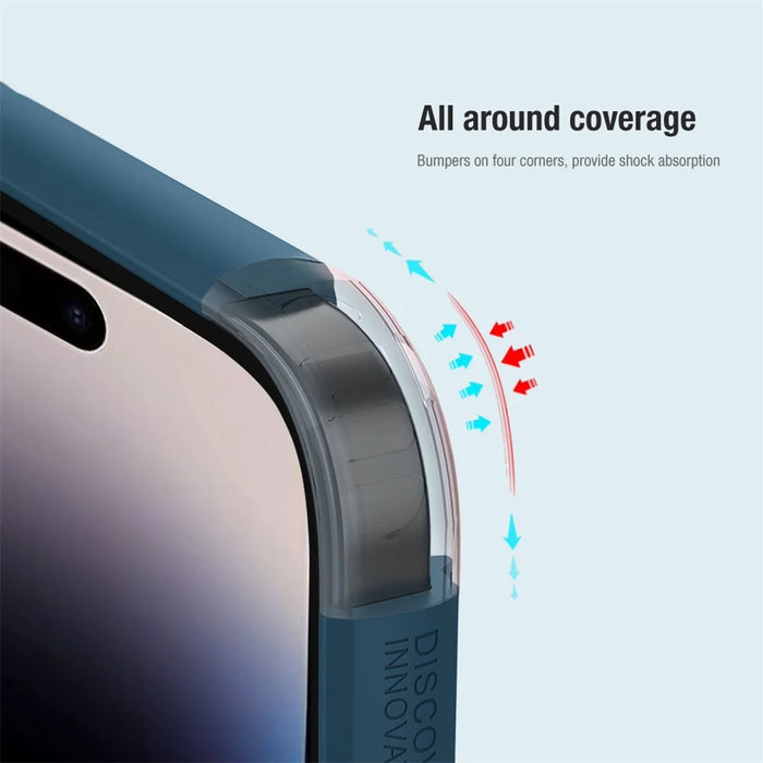 NILLKIN Super Frosted Shield Pro for iPhone 15 Pro Phone Case PC Matte Phone Cover (Logo Hole Design) - Blue - 4