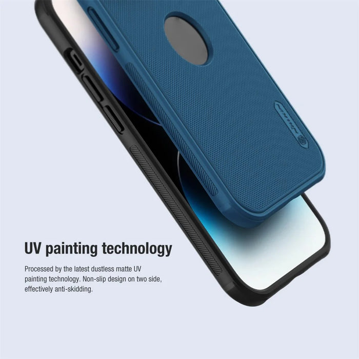 NILLKIN Super Frosted Shield Pro for iPhone 15 Pro Phone Case PC Matte Phone Cover (Logo Hole Design) - Blue - 5