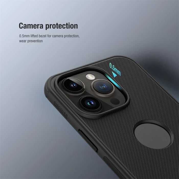 NILLKIN Super Frosted Shield Pro for iPhone 15 Pro Phone Case PC Matte Phone Cover (Logo Hole Design) - Blue - 7