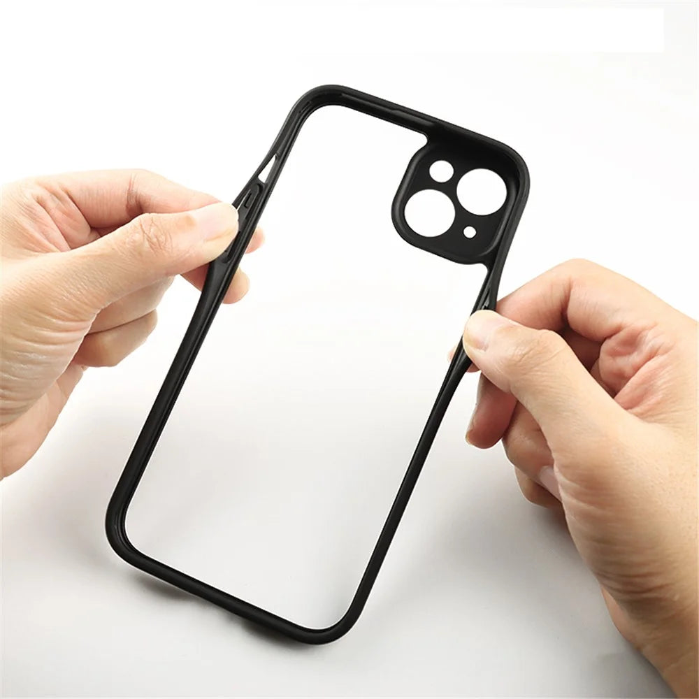 For iPhone 15 Case Slim-Fit PC + TPU Clear Phone Cover Protection Shell - 3