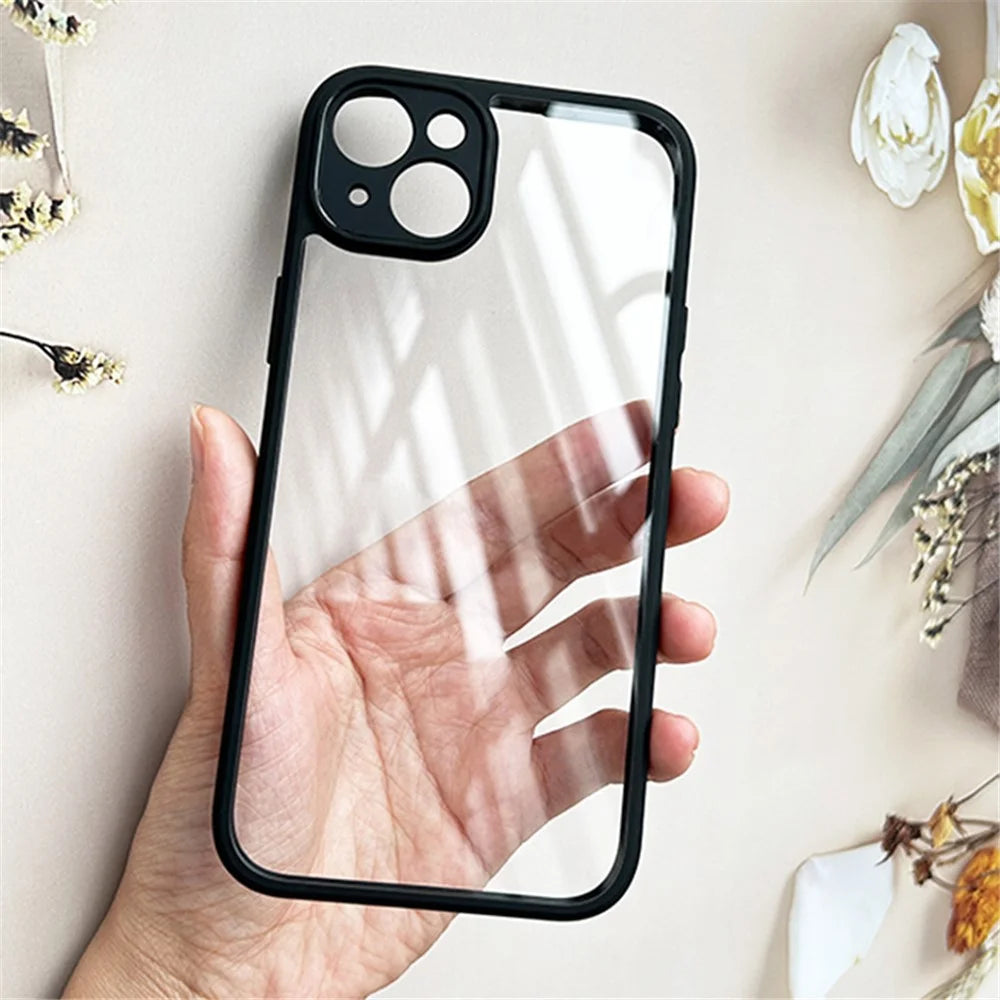 For iPhone 15 Case Slim-Fit PC + TPU Clear Phone Cover Protection Shell - 7