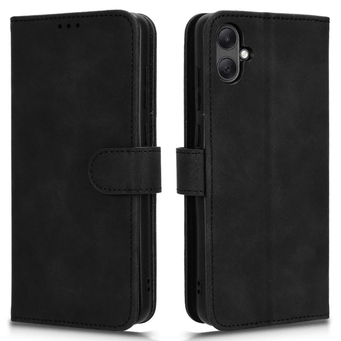 For Samsung Galaxy A05 4G Case Anti-drop Leather Phone Cover Wallet with Stand Function - Black - 1