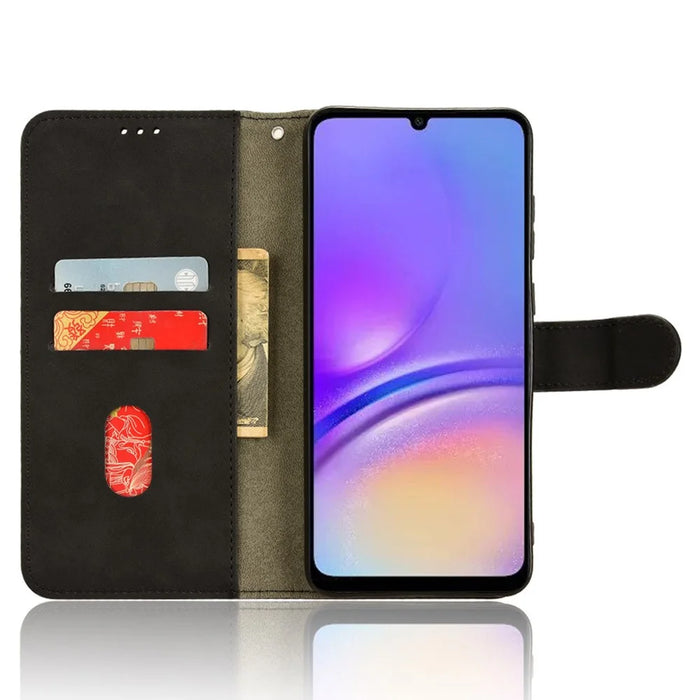 For Samsung Galaxy A05 4G Case Anti-drop Leather Phone Cover Wallet with Stand Function - Black - 2