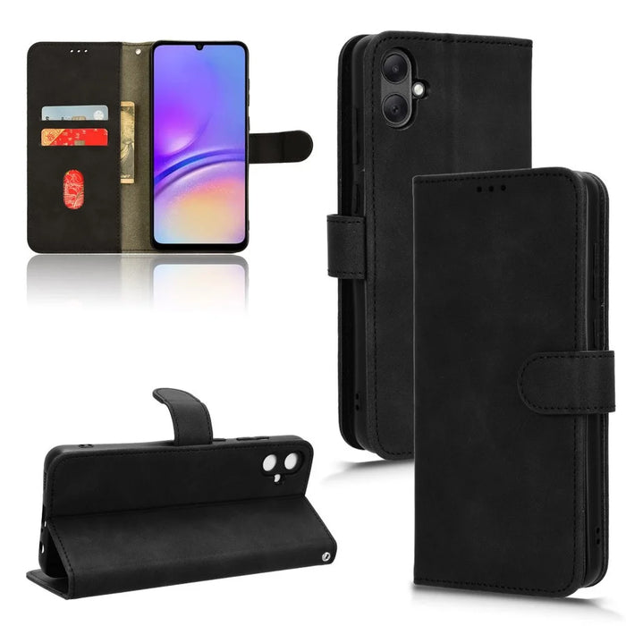 For Samsung Galaxy A05 4G Case Anti-drop Leather Phone Cover Wallet with Stand Function - Black - 7