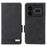 For Realme GT5 5G Case Shockproof PU Leather Wallet Stand Mobile Phone Cover - Black - 1