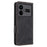 For Realme GT5 5G Case Shockproof PU Leather Wallet Stand Mobile Phone Cover - Black - 7