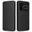 For Realme GT5 5G Case Shockproof Cell Phone Cover Leather Stand Shell with Card Slot - Black - 1