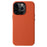 MELKCO For iPhone 15 Pro Max Case Anti-scratch Genuine Cow Leather+PC Magnetic Phone Cover - Orange - 1