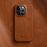 MELKCO For iPhone 15 Pro Max Case Waxy Genuine Cow Leather+PC Incomplete Phone Cover - Brown - 4