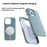 MELKCO For iPhone 15 Pro Max Case Magnetic Shell Genuine Cow Leather+PC Phone Cover - Orange - 3