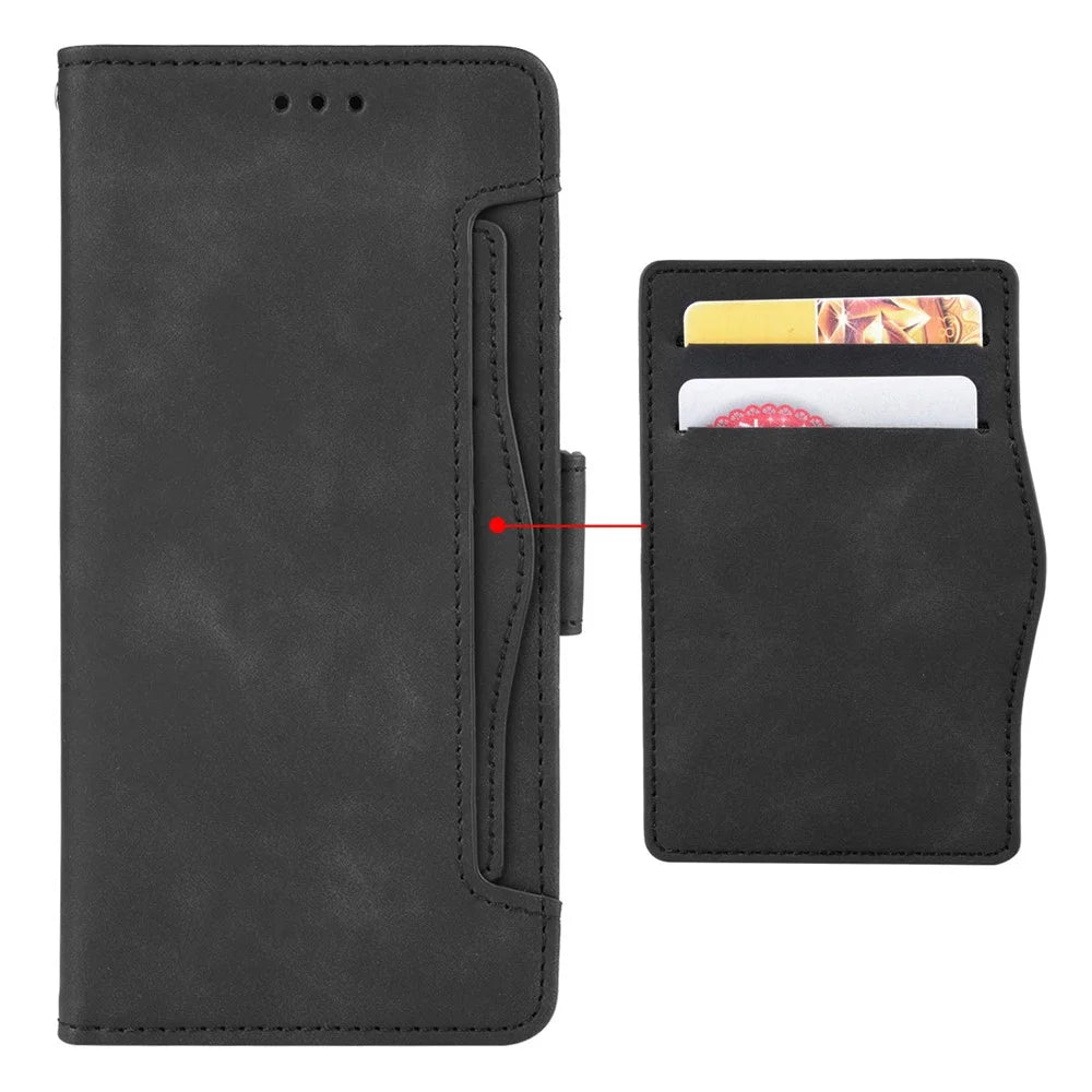 For Sony Xperia 5 V Case Multiple Card Slots Leather Wallet Stand Phone Cover - Black - 4