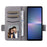 For Sony Xperia 5 V Case Litchi Texture Leather Wallet Cellphone Cover with Strap - Grey - 2