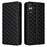For Sony Xperia 5 V Cover Rhombus Imprinted PU Leather Stand Wallet Phone Shell - Black - 1