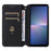 For Sony Xperia 5 V Cover Rhombus Imprinted PU Leather Stand Wallet Phone Shell - Black - 2