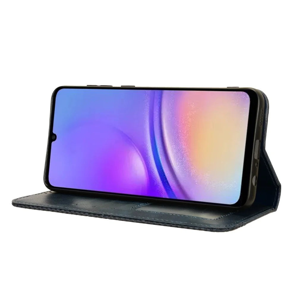 For Samsung Galaxy A05 4G Case Shockproof PU Leather Wallet Stand Phone Cover - Blue - 3