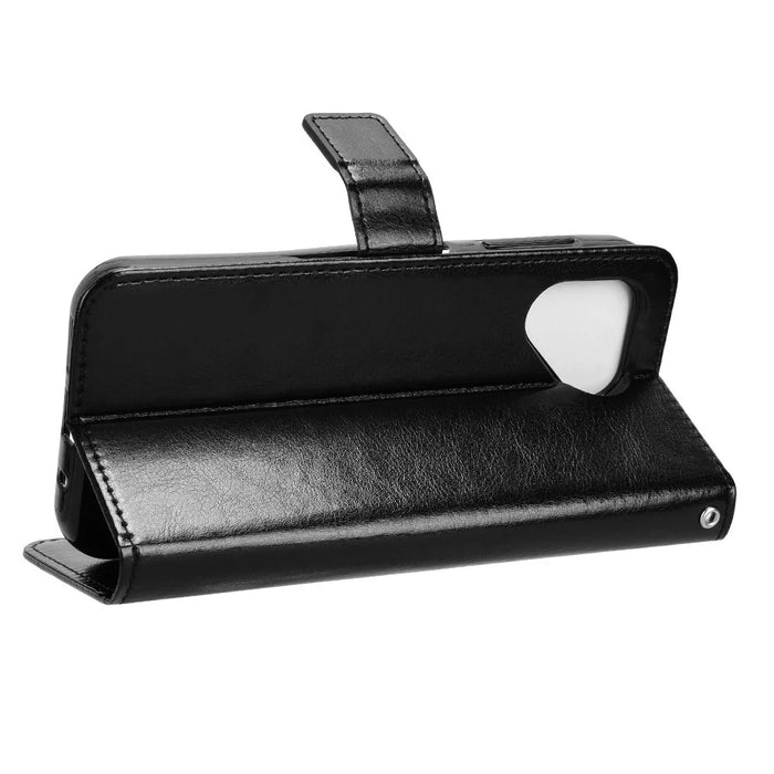 For Fairphone 5 Case Crazy Horse Texture Phone Flip Leather Cover - Black - 3