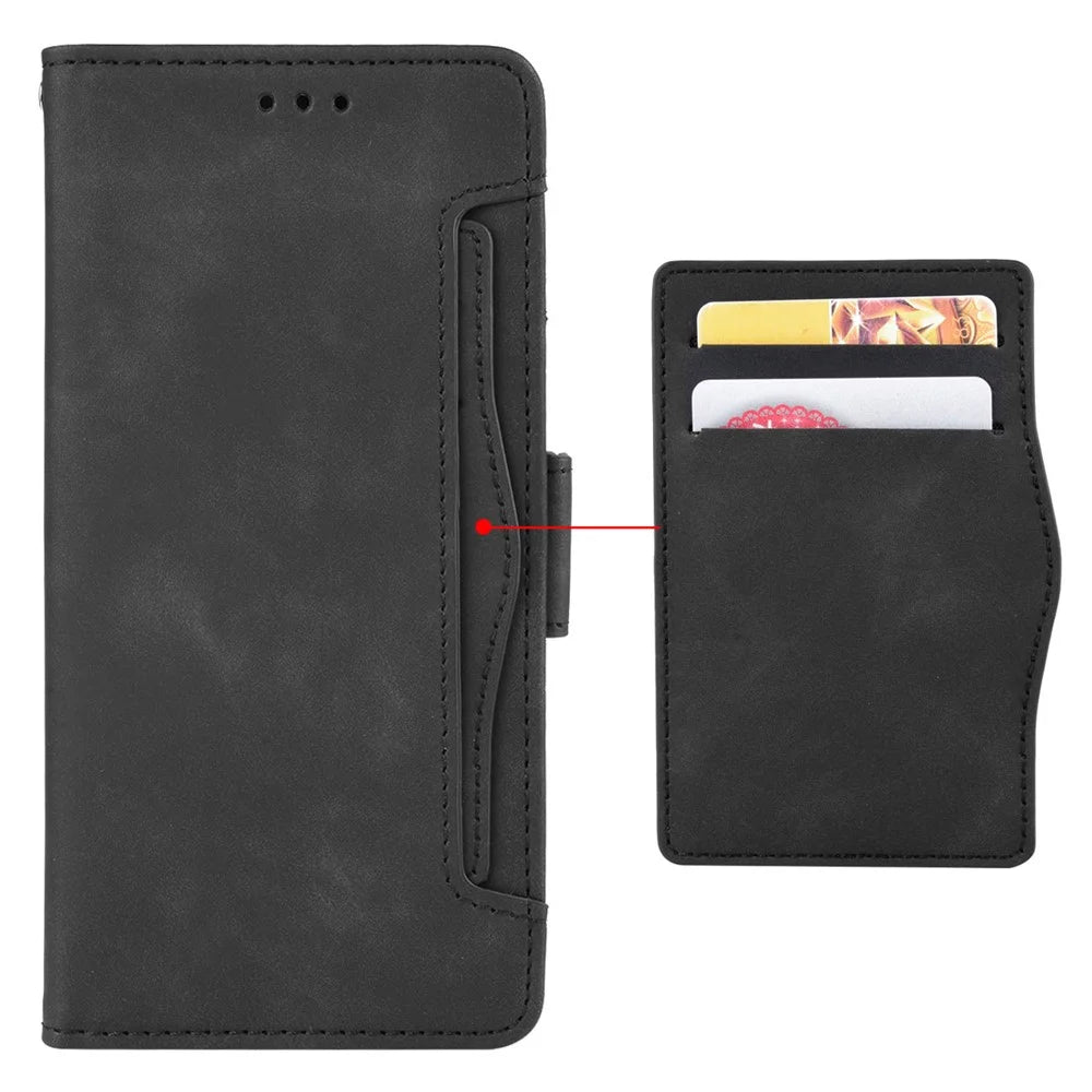 For Fairphone 5 Case Anti-scratch Folio Flip PU Leather Phone Wallet Cover - Black - 4