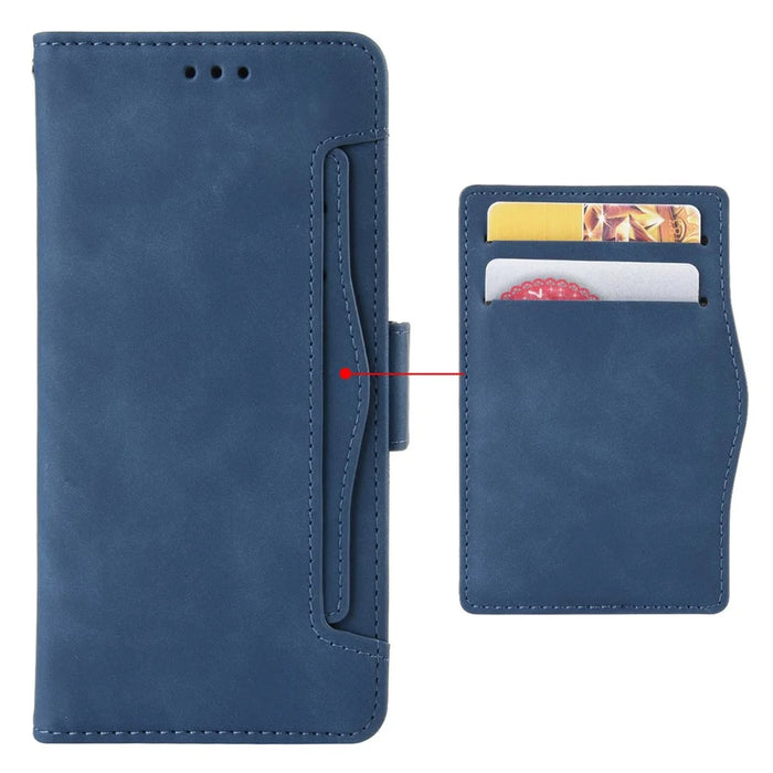For iPhone 15 Pro Cover Multiple Card Slots Leather Wallet Stand Phone Case - Blue - 4