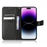 Phone Cover for iPhone 15 Pro Max Case Leather Stand Shell Diamond Texture Wallet - Black - 2