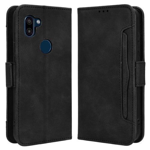 For Orbic Fun+ 4G Case Anti-scratch PU Leather Phone Wallet Folio Flip Cover - Black - 1