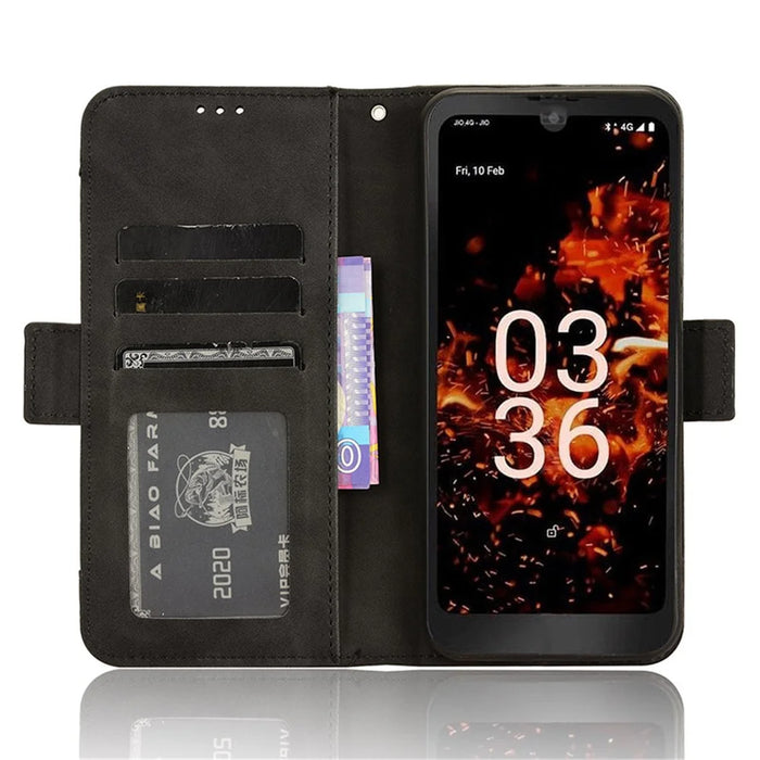 For Orbic Fun+ 4G Case Anti-scratch PU Leather Phone Wallet Folio Flip Cover - Black - 2