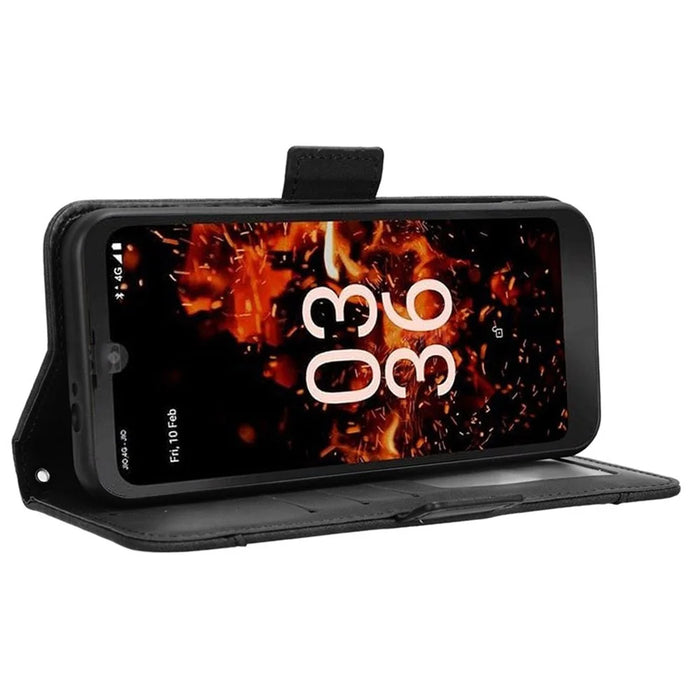For Orbic Fun+ 4G Case Anti-scratch PU Leather Phone Wallet Folio Flip Cover - Black - 3