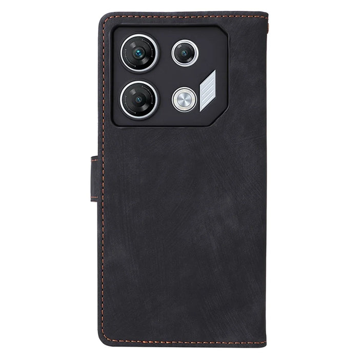 For Infinix GT 10 Pro 5G / X6739 Case RFID Blocking Leather Stand Phone Cover with Strap - Black - 6