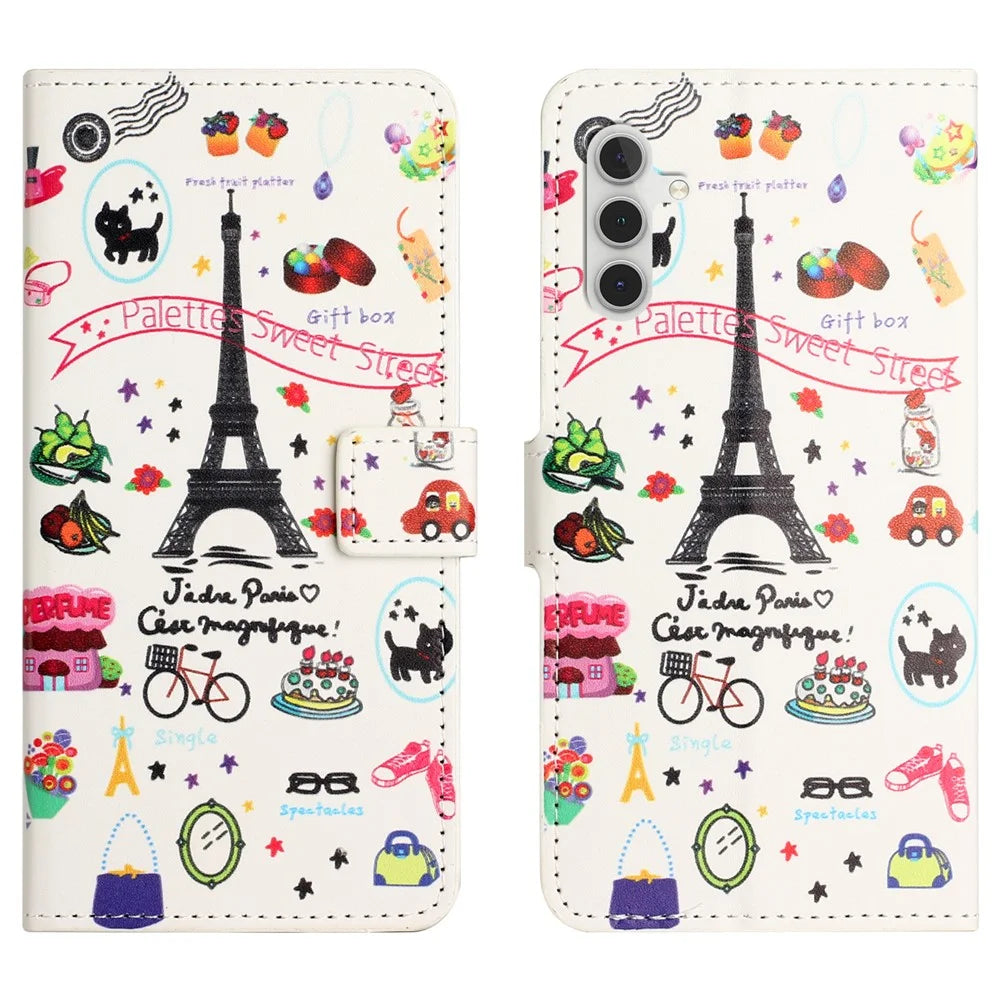 Shockproof Case for Samsung Galaxy A05s 4G Leather Case Pattern Printing Wallet Phone Cover - Iron Tower - 1