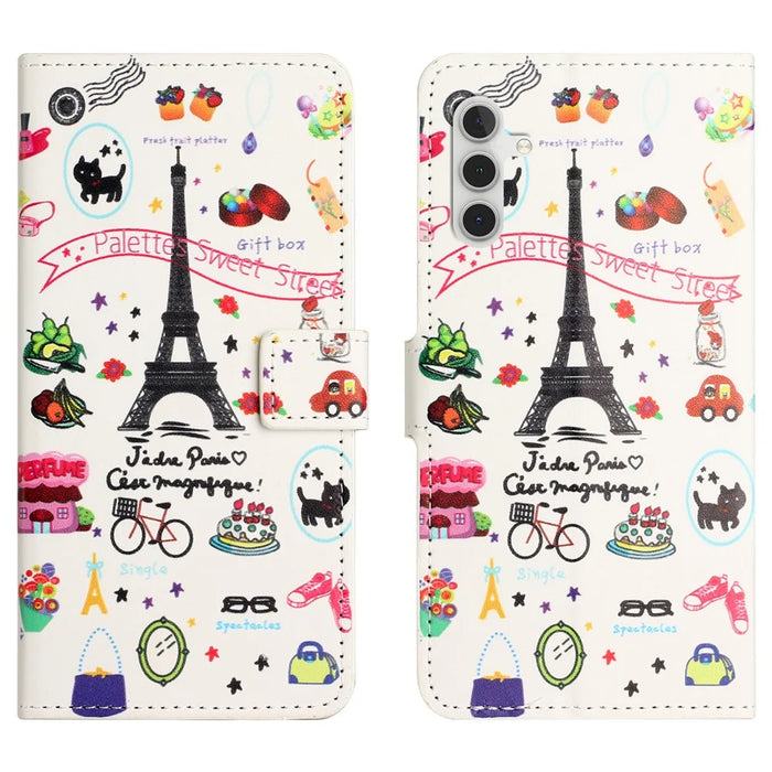 Shockproof Case for Samsung Galaxy A05s 4G Leather Case Pattern Printing Wallet Phone Cover - Iron Tower - 1
