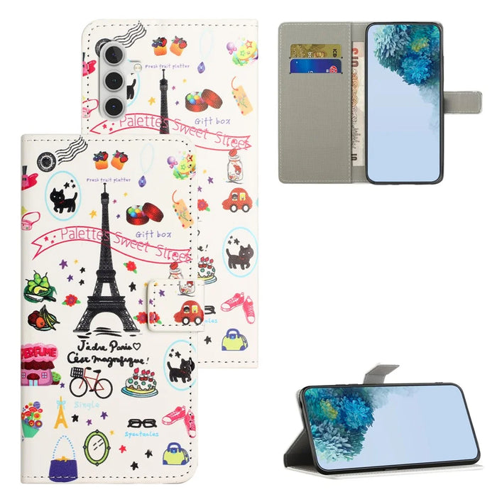 Shockproof Case for Samsung Galaxy A05s 4G Leather Case Pattern Printing Wallet Phone Cover - Iron Tower - 7