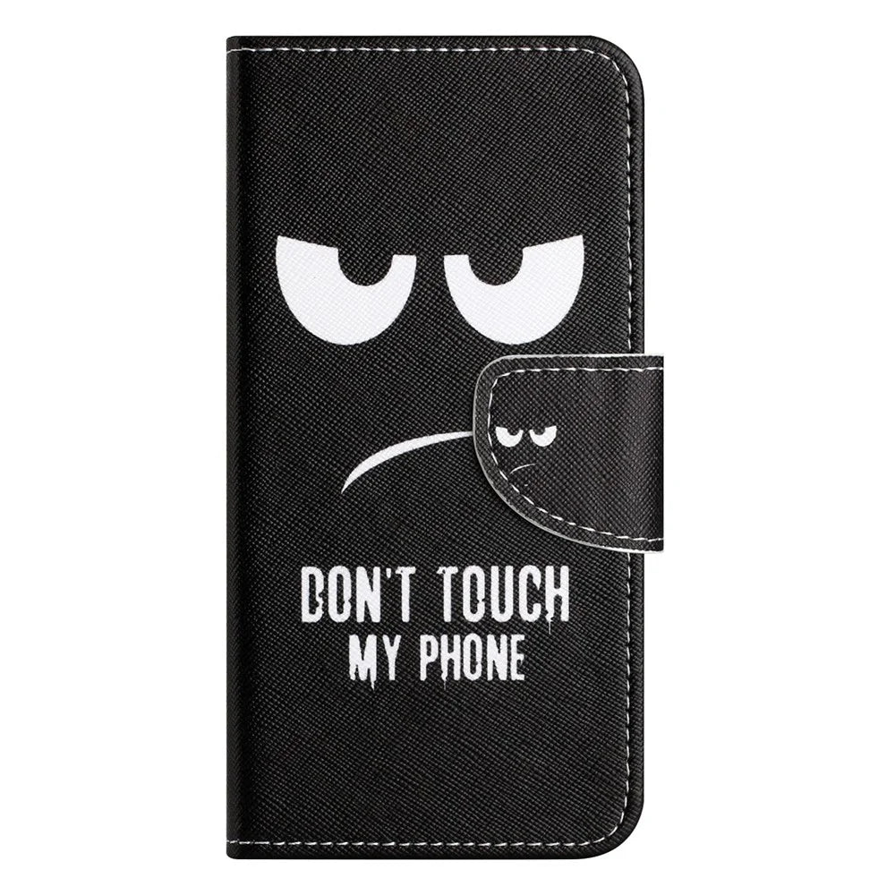 For Samsung Galaxy A05s 4G Case Pattern Printing Wallet PU Leather Phone Cover - Don't Touch My Phone - 5