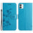 For Samsung Galaxy A05 4G Case Imprinted PU Leather Wallet Folding Stand Phone Cover - Blue - 1