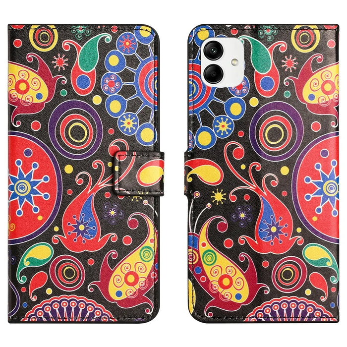 For Samsung Galaxy A05 4G Shockproof Case Pattern Printing PU Leather Wallet Phone Case - Jelly Fish - 1