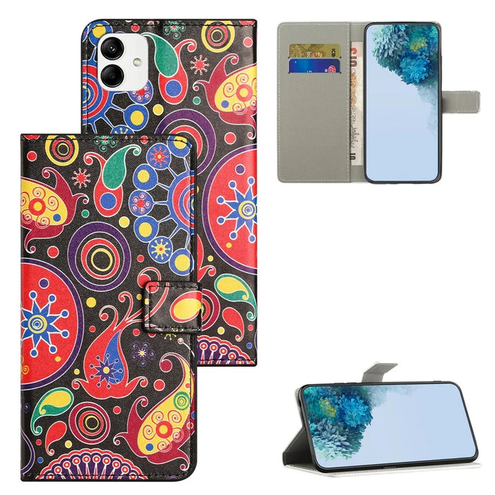 For Samsung Galaxy A05 4G Shockproof Case Pattern Printing PU Leather Wallet Phone Case - Jelly Fish - 7