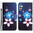 For Samsung Galaxy A15 5G Leather Case Pattern Printing Protective Wallet Phone Cover - Blue Flower - 1