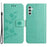 For Samsung Galaxy A15 5G Shockproof Case Imprinted PU Leather Wallet Phone Cover - Cyan - 1